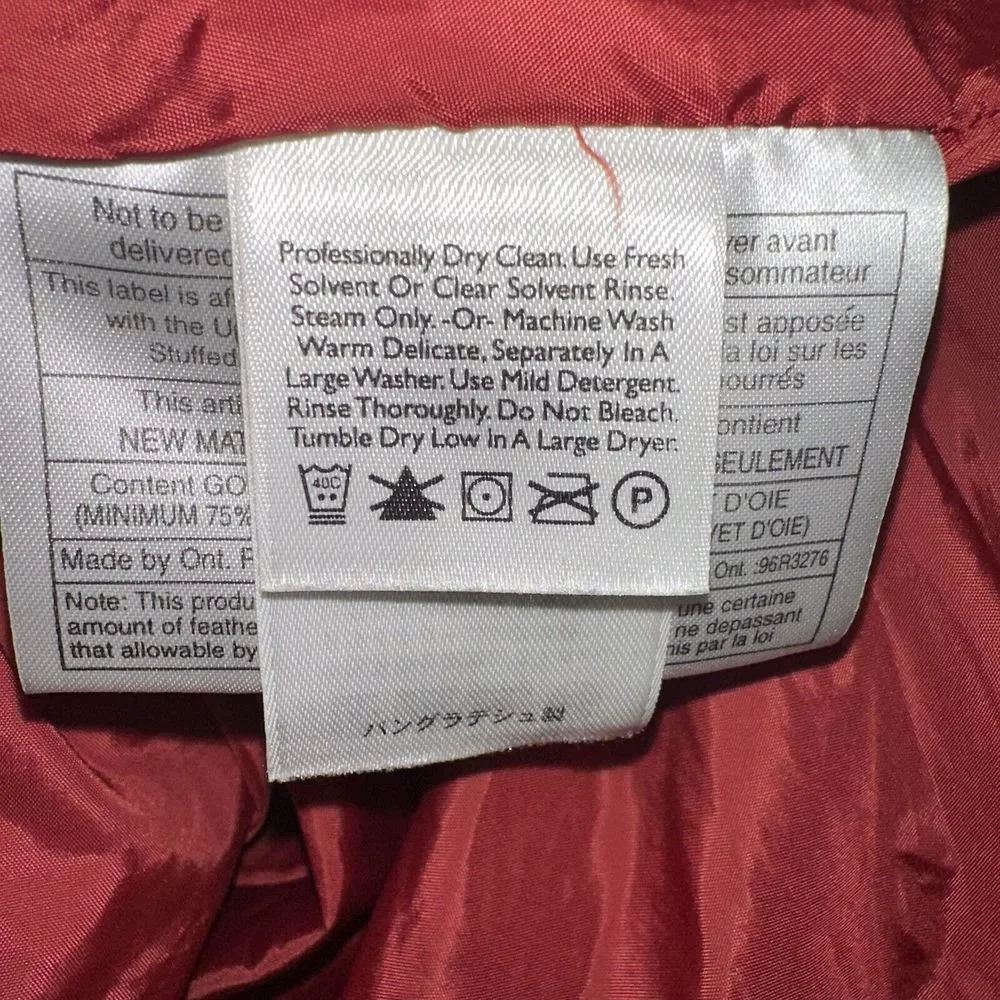 Vintage Eddie Bauer‎ Puffer Vest Goose Down Men's Tall Large Red